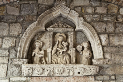 Low angle view of sculpture in temple