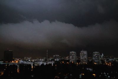 Illuminated cityscape at night