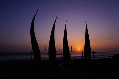 Silhouette of beach during sunset