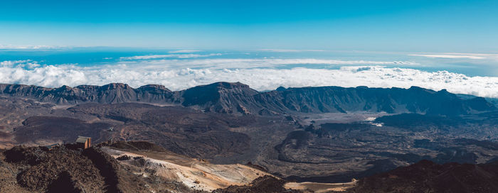 Scenic view of dramatic landscape against sky