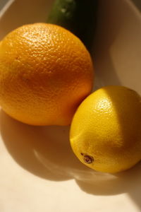 High angle view of oranges on table