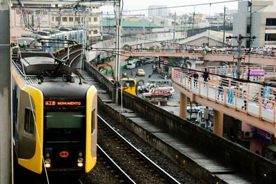 Train at railroad station platform