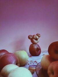 Close-up of apples on table