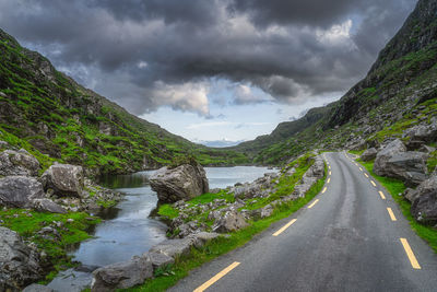 Road amidst mountains against sky