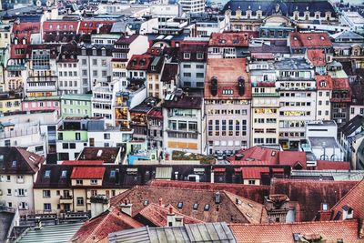 High angle view of residential district