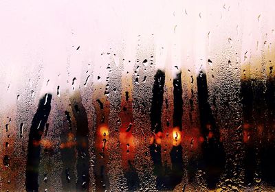 Close-up of water drops on glass