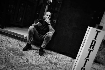 Portrait of young man looking away