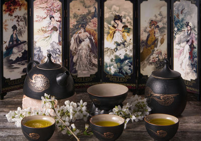 Close-up of food on table