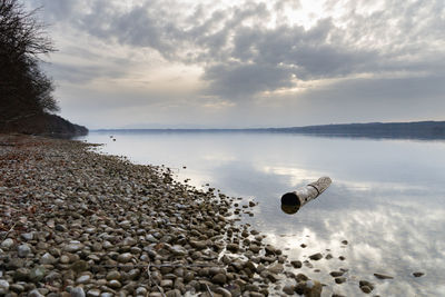 Scenic view of beach against sky