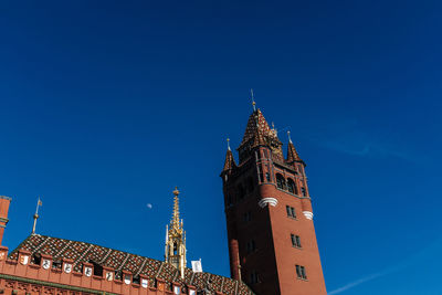 Low angle view of building against blue sky