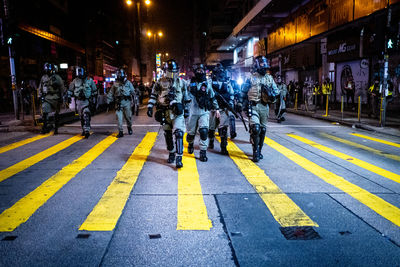 People walking on street