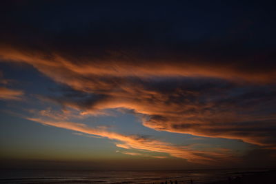 Scenic view of sea against sky at sunset