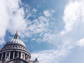 Low angle view of cathedral against cloudy sky