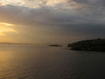 Scenic view of sea at sunset