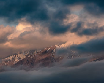 Scenic view of dramatic sky during sunset