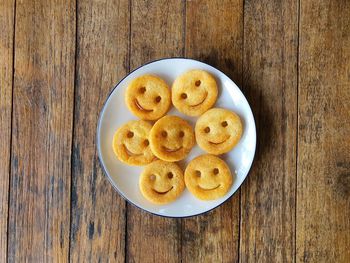 High angle view of breakfast on table