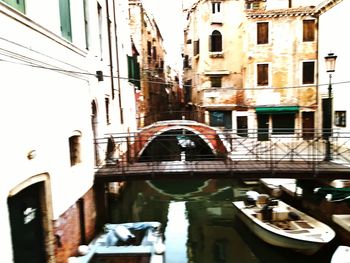 Bridge over canal in city