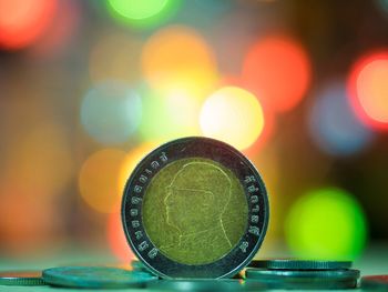 Close-up of coins