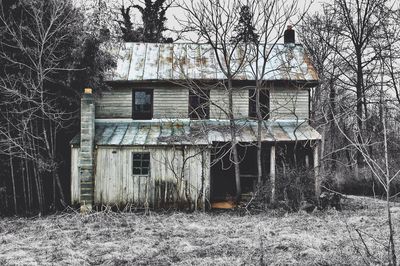 Old house on field