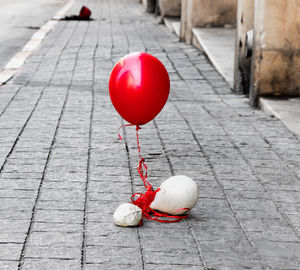 Close-up of red balloons