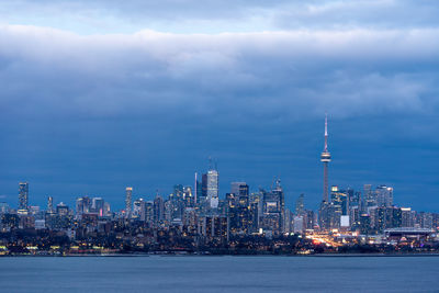 View of city at waterfront. toronto at night