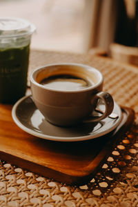 Close-up of coffee on table