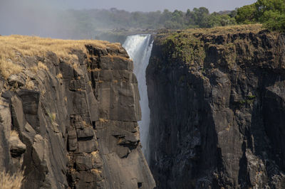 Panoramic view of victoria waterfall