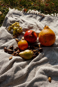 High angle view of fruits