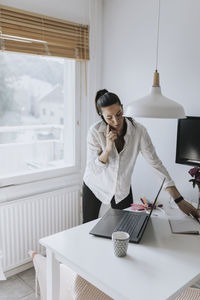 Woman working from home