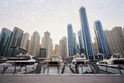 View of skyscrapers in city