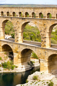 Arch bridge over river