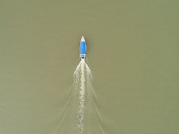 Aerial view of boat in river