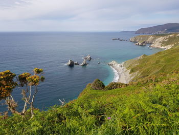 High angle view of sea against sky