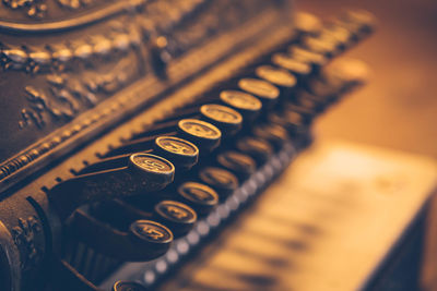 Full frame shot of old cash register