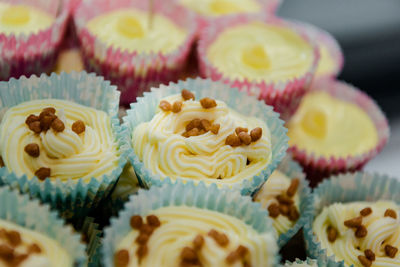 Close-up of cupcakes on table