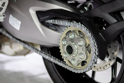 Close-up motorcycle wheel