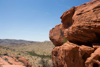 Rock formations on landscape against sky