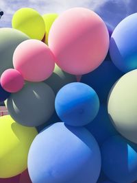 Close-up of multi colored balloons