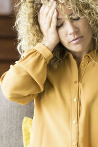 Portrait of young woman looking away