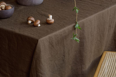 Close-up of christmas decorations on table