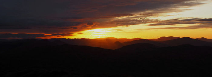 Scenic view of dramatic sky during sunset