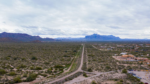 Aerial view of landscape against sky