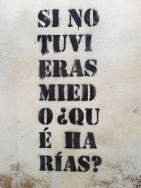 Text on wall