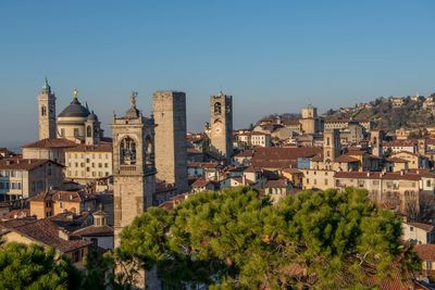 Skyline of the upper city of bergamo