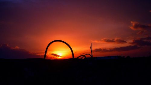 Silhouette of landscape at sunset