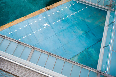 High angle view of swimming pool