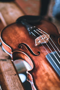 Close-up of violin