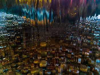 Full frame shot of illuminated city at night