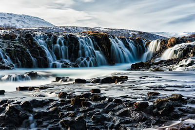 Scenic view of waterfall