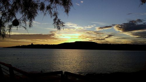 Scenic view of sea at sunset